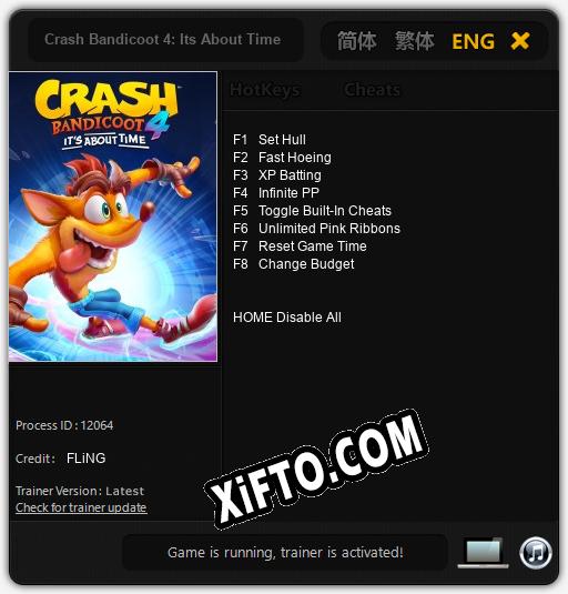 Crash Bandicoot 4: Its About Time: Трейнер +8 [v1.6]