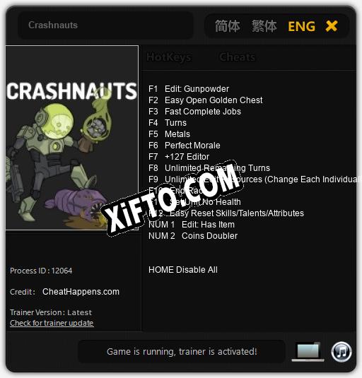 Crashnauts: ТРЕЙНЕР И ЧИТЫ (V1.0.40)