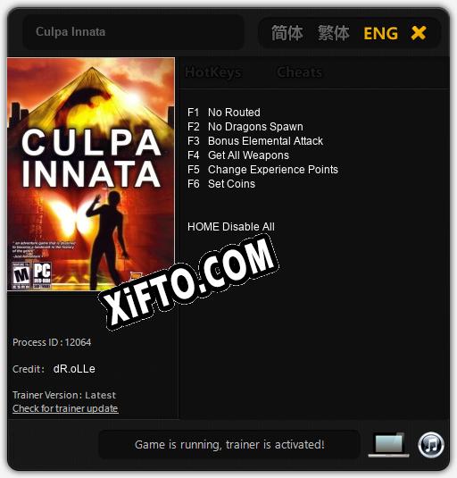 Трейнер для Culpa Innata [v1.0.8]