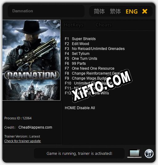 Трейнер для Damnation [v1.0.8]