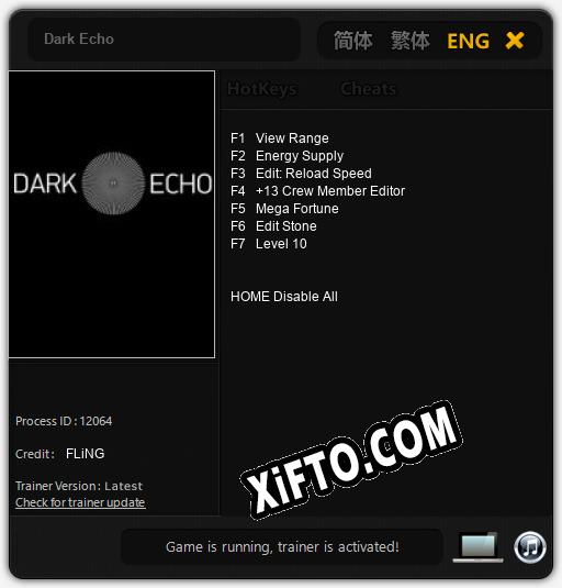 Dark Echo: Трейнер +7 [v1.3]