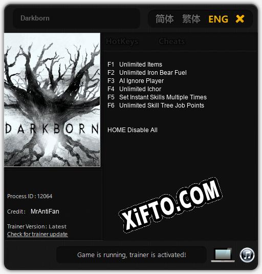 Darkborn: ТРЕЙНЕР И ЧИТЫ (V1.0.42)