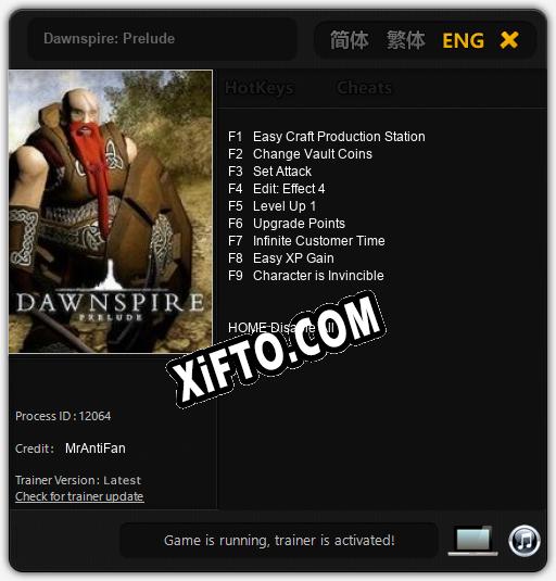 Трейнер для Dawnspire: Prelude [v1.0.1]