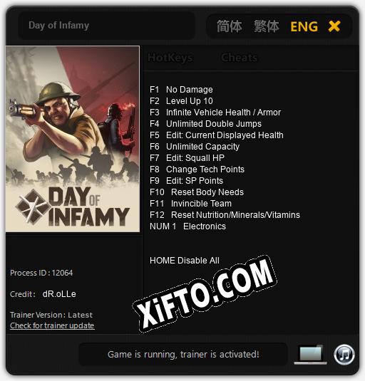 Day of Infamy: Трейнер +13 [v1.1]