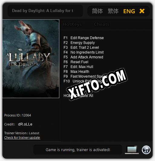 Трейнер для Dead by Daylight: A Lullaby for the Dark [v1.0.9]