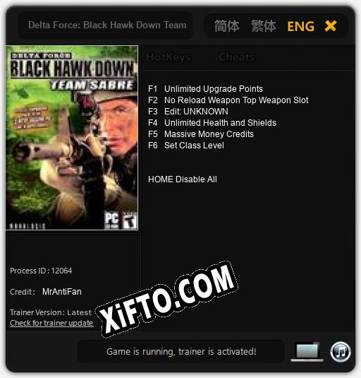 Delta Force: Black Hawk Down Team Sabre: Читы, Трейнер +6 [MrAntiFan]