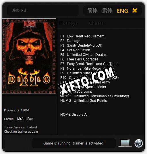 Трейнер для Diablo 2 [v1.0.6]