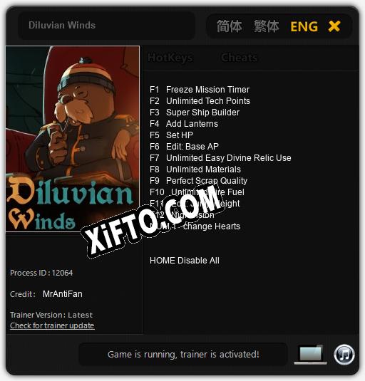 Трейнер для Diluvian Winds [v1.0.2]