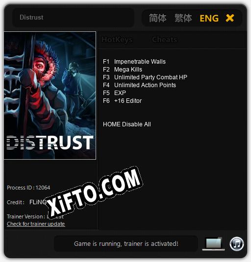 Distrust: Трейнер +6 [v1.1]