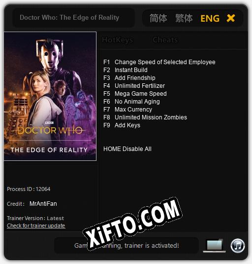 Doctor Who: The Edge of Reality: Трейнер +9 [v1.5]