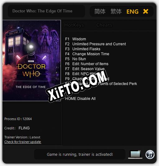 Трейнер для Doctor Who: The Edge Of Time [v1.0.7]