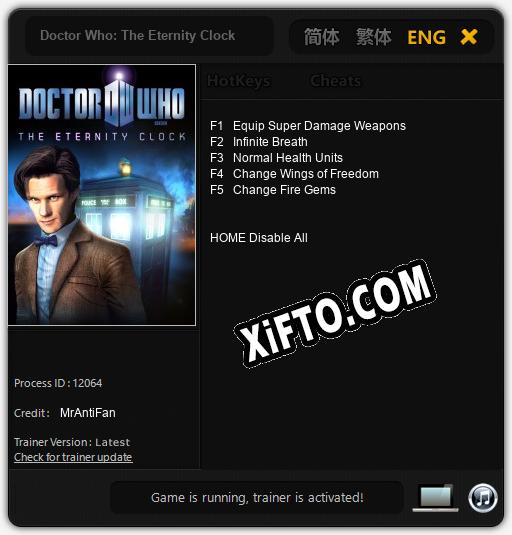 Doctor Who: The Eternity Clock: Трейнер +5 [v1.7]