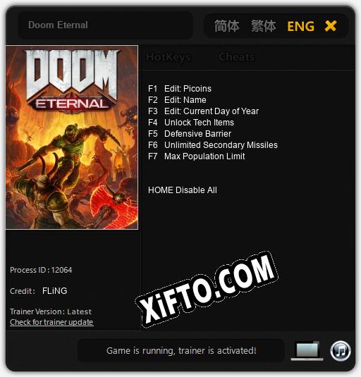 Трейнер для Doom Eternal [v1.0.9]