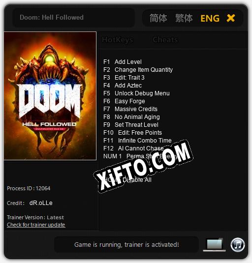 Doom: Hell Followed: Трейнер +13 [v1.9]
