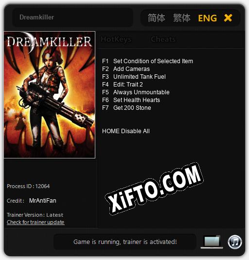 Трейнер для Dreamkiller [v1.0.3]