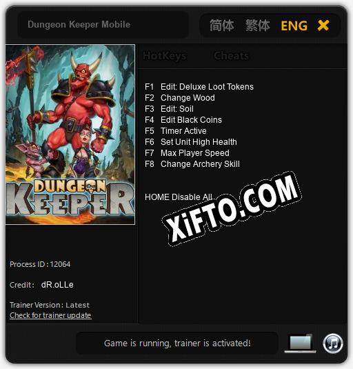 Трейнер для Dungeon Keeper Mobile [v1.0.5]