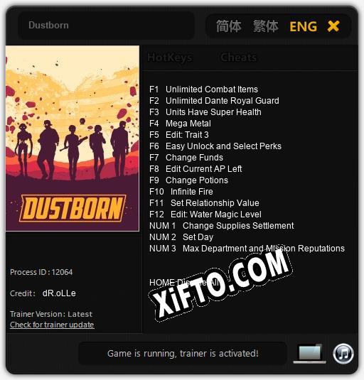 Dustborn: Трейнер +15 [v1.3]