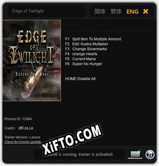 Edge of Twilight: Трейнер +6 [v1.2]