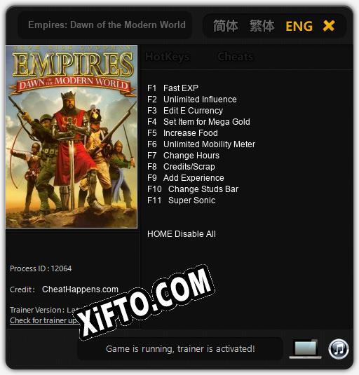 Empires: Dawn of the Modern World: Трейнер +11 [v1.5]