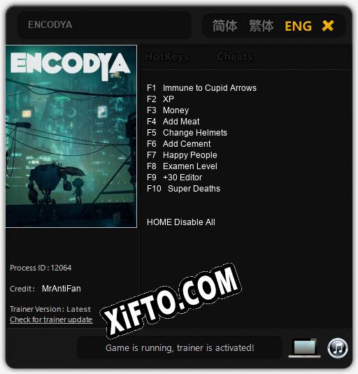 ENCODYA: Трейнер +10 [v1.5]