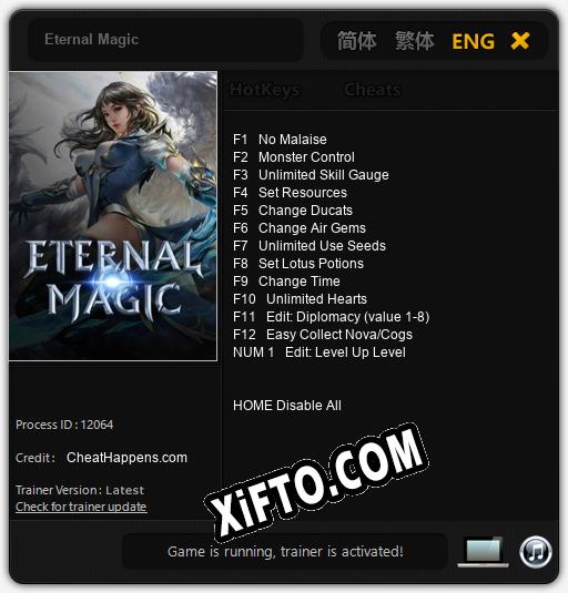 Трейнер для Eternal Magic [v1.0.6]