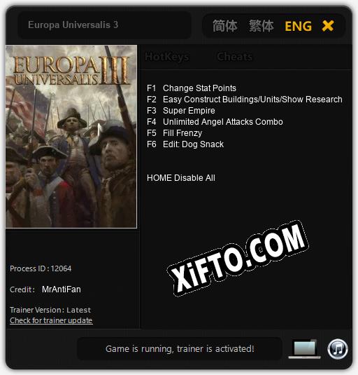 Europa Universalis 3: ТРЕЙНЕР И ЧИТЫ (V1.0.79)