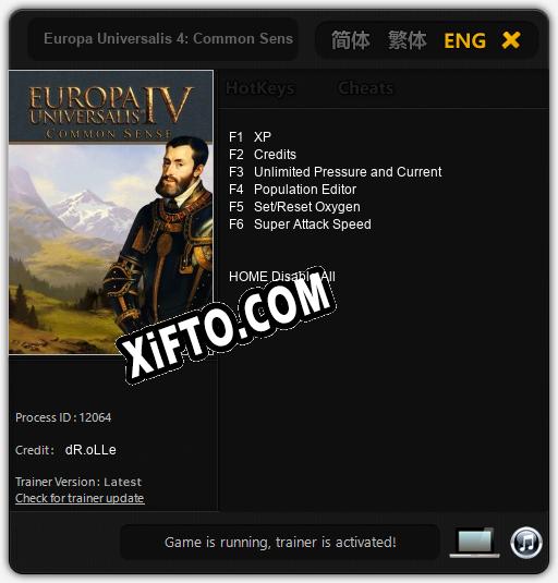 Трейнер для Europa Universalis 4: Common Sense [v1.0.2]