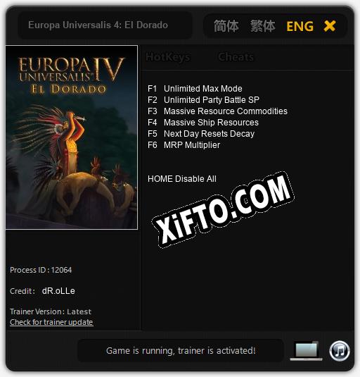 Europa Universalis 4: El Dorado: ТРЕЙНЕР И ЧИТЫ (V1.0.22)