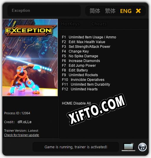 Exception: ТРЕЙНЕР И ЧИТЫ (V1.0.99)