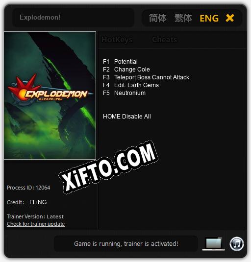 Трейнер для Explodemon! [v1.0.7]