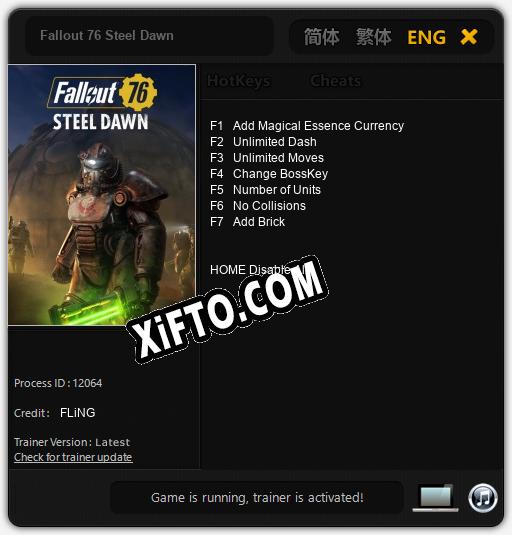 Трейнер для Fallout 76 Steel Dawn [v1.0.5]