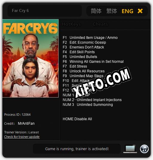 Трейнер для Far Cry 6 [v1.0.2]