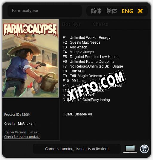 Трейнер для Farmocalypse [v1.0.8]