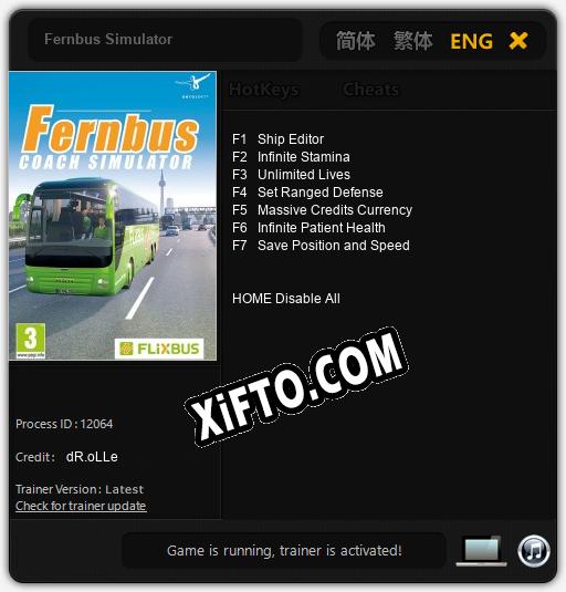 Fernbus Simulator: Читы, Трейнер +7 [dR.oLLe]