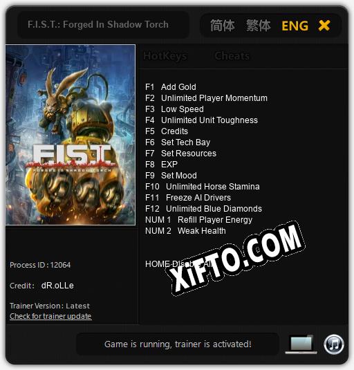 Трейнер для F.I.S.T.: Forged In Shadow Torch [v1.0.9]