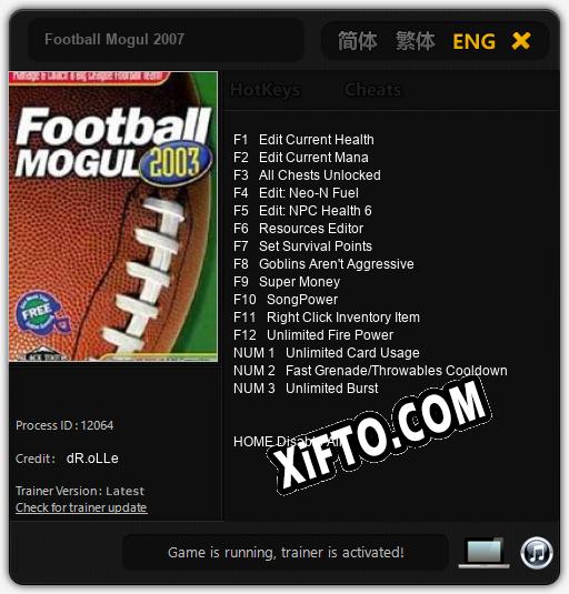 Football Mogul 2007: Читы, Трейнер +15 [dR.oLLe]