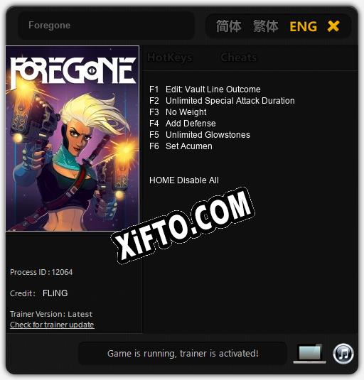 Трейнер для Foregone [v1.0.2]