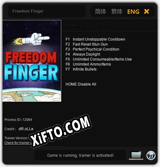 Freedom Finger: Трейнер +7 [v1.4]