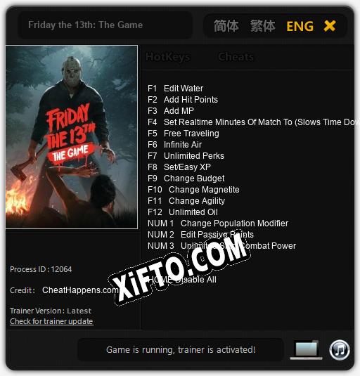 Friday the 13th: The Game: Читы, Трейнер +15 [CheatHappens.com]