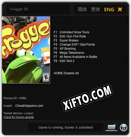 Трейнер для Frogger 3D [v1.0.3]