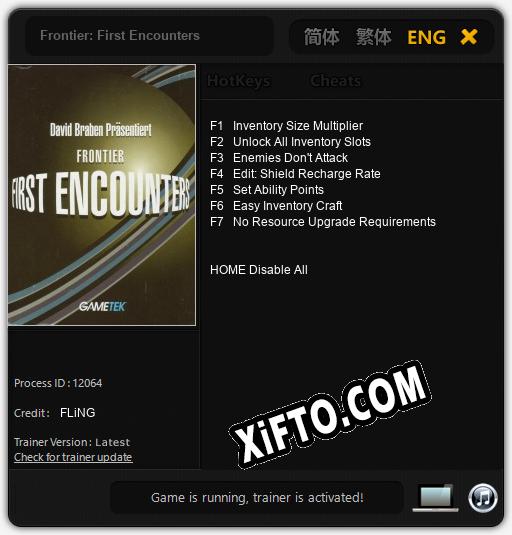 Frontier: First Encounters: ТРЕЙНЕР И ЧИТЫ (V1.0.72)