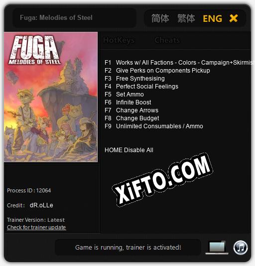 Fuga: Melodies of Steel: Трейнер +9 [v1.1]