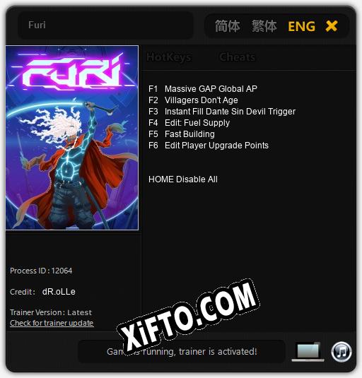 Трейнер для Furi [v1.0.1]