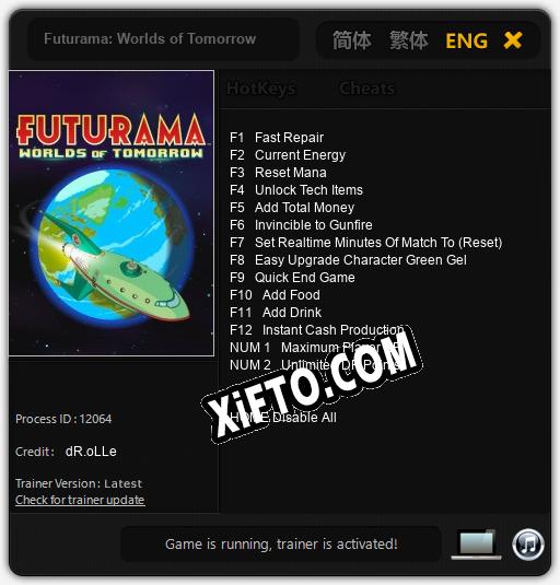 Futurama: Worlds of Tomorrow: ТРЕЙНЕР И ЧИТЫ (V1.0.44)