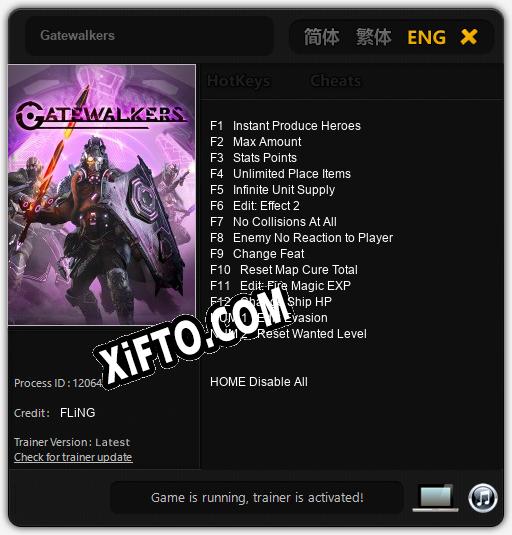 Трейнер для Gatewalkers [v1.0.8]