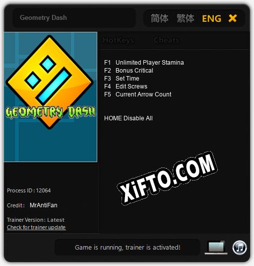 Трейнер для Geometry Dash [v1.0.8]