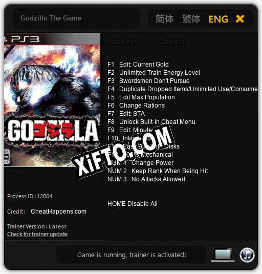 Godzilla The Game: Читы, Трейнер +15 [CheatHappens.com]