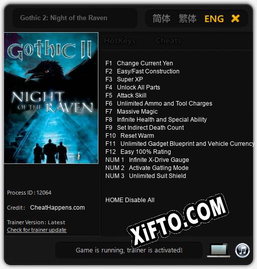 Gothic 2: Night of the Raven: Читы, Трейнер +15 [CheatHappens.com]