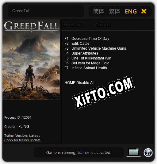 Трейнер для GreedFall [v1.0.3]