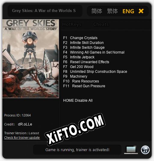 Grey Skies: A War of the Worlds Story: Читы, Трейнер +11 [dR.oLLe]